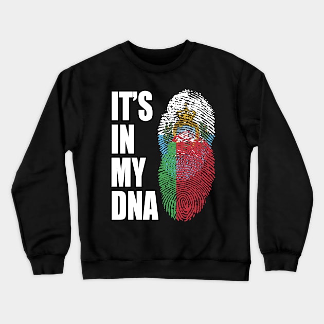 Sammarinesen And Belarusian Vintage Heritage DNA Flag Crewneck Sweatshirt by Just Rep It!!